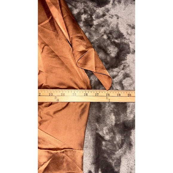 Show Me Your Mumu Adele Halter Maxi Dress Womens Large Copper Brown Luxe Satin - Picture 12 of 16